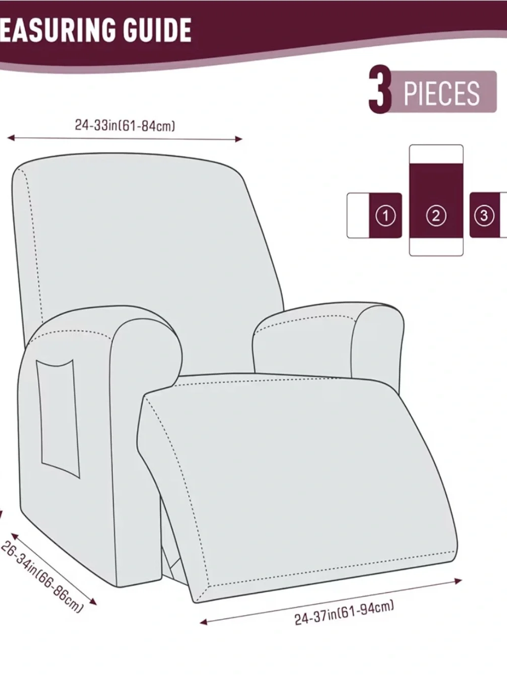 Set 2 burgundy recliner covers NEW